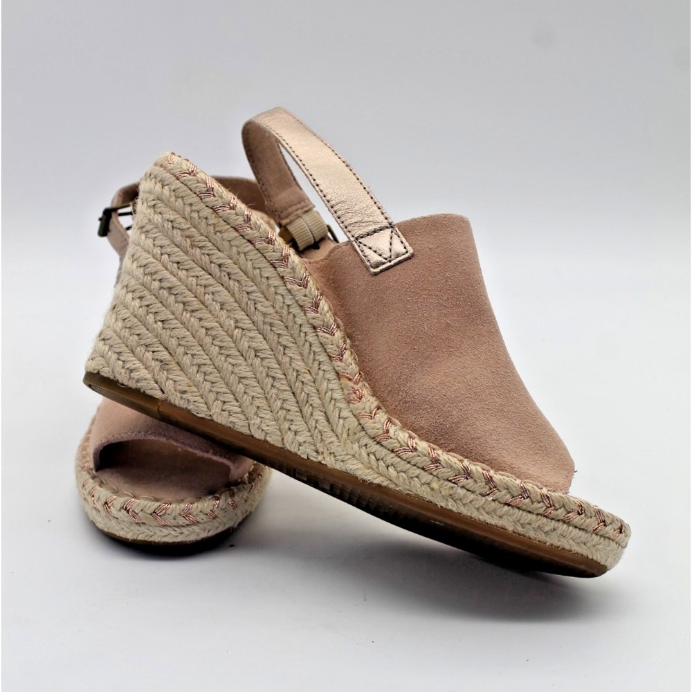 Toms Monica Suede Espadrille Wedge Platform Sandals Blush Pink 7.5 10015134 - Picture 9 of 13